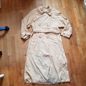 Christian Dior Tan Full Length Buckle Double Breasted Trench Coat Women's Size 6